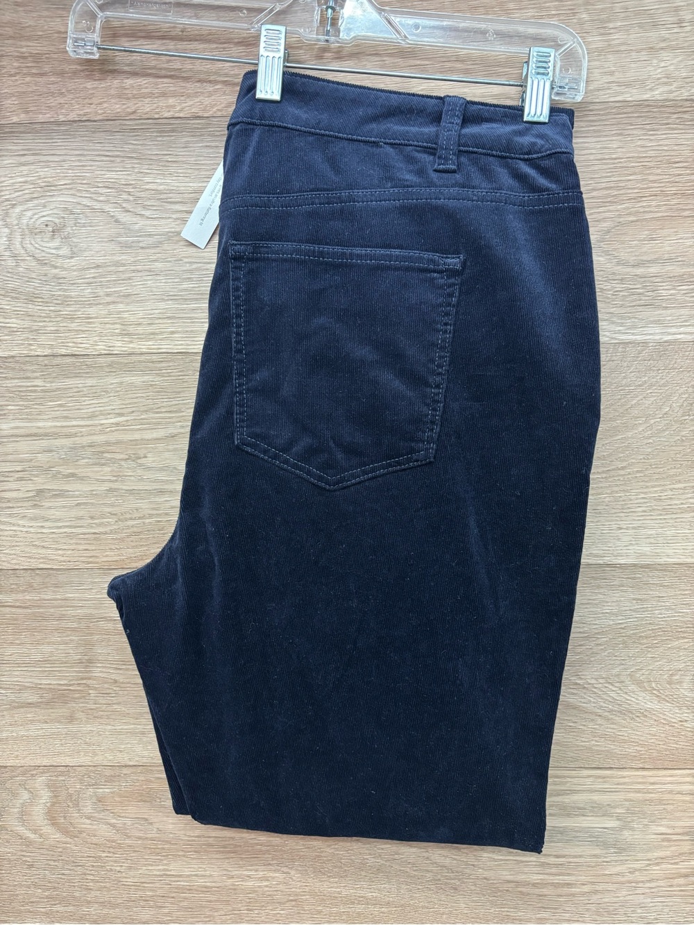 Talbots Corduroy Straight Leg Pants Navy Blue High Waist Plus Size 14W NEW